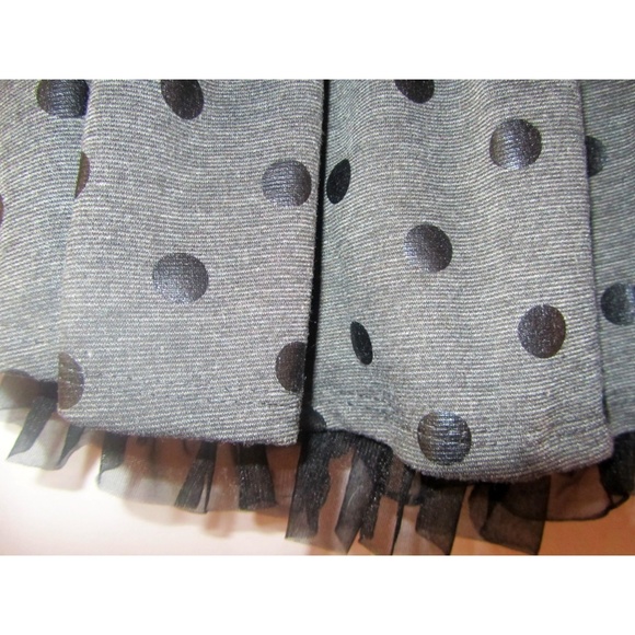 Beautees Charcoal Grey Polka Dot Skirt XL 14 16 - Picture 2 of 4